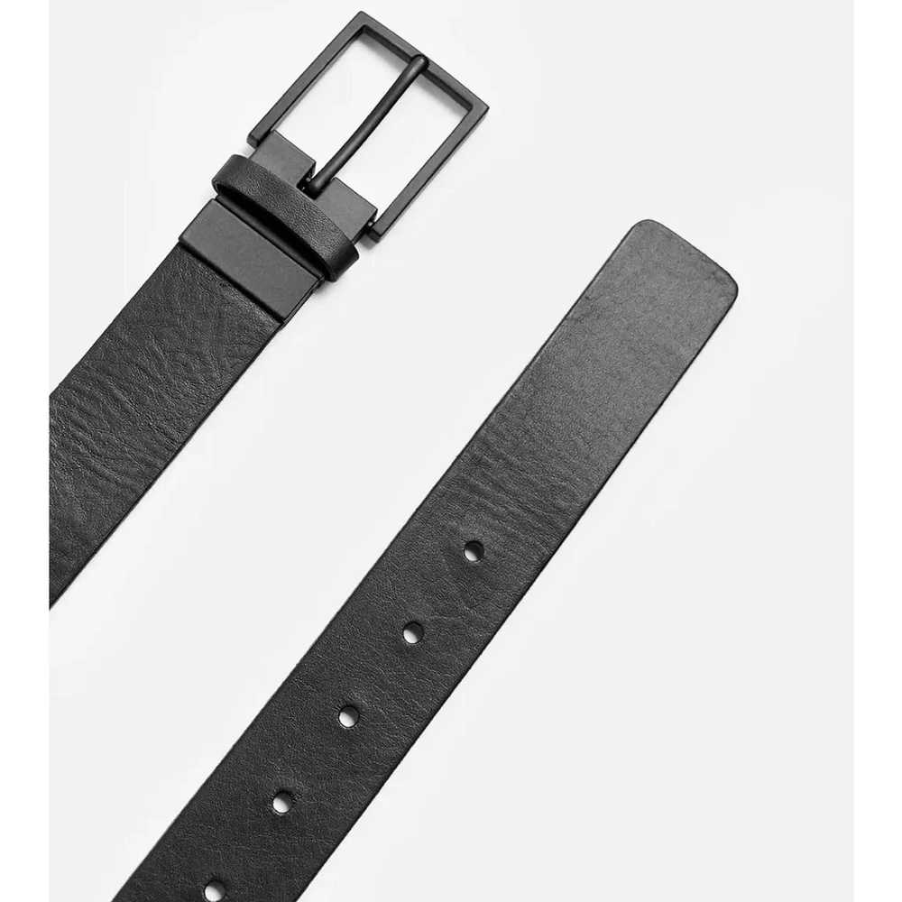 Zara Man NWT reversible leather belt black
